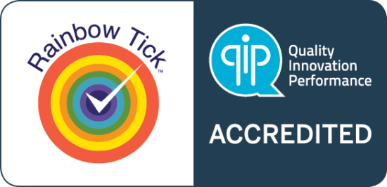 QIP Rainbow Tick logo