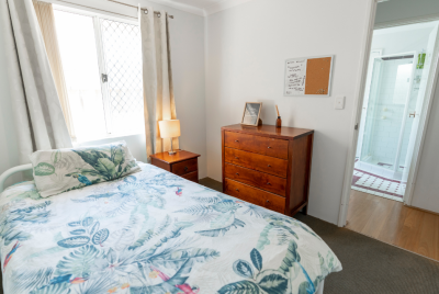 bedroom and adjoined bathroom