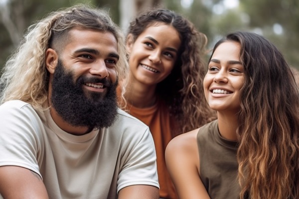 family smiling together