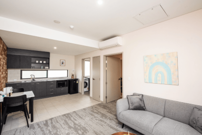 Living room and kitchen space